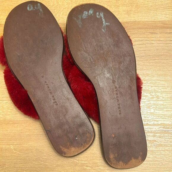Zara Faux Fur Criss Cross Flat Slides-Size 37/6.5-7 - Picture 15 of 15